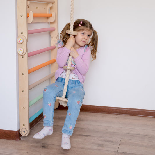 Holzscheibe – Schaukel und Kletterseil 2in1