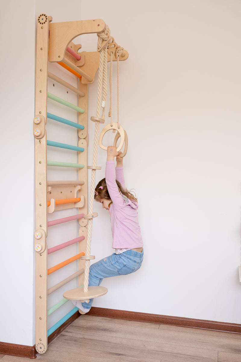 Kinder-Turnringe aus Holz für Sprossenwand