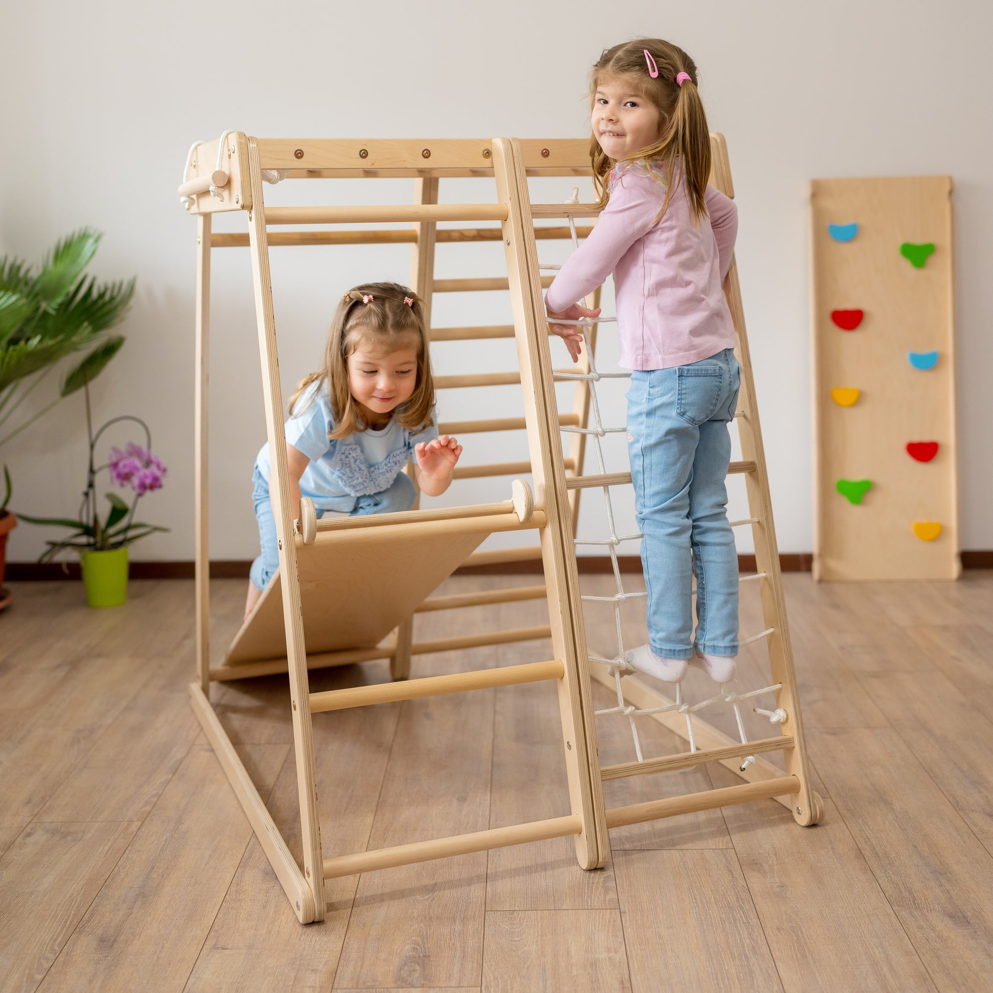 Klettergerüst aus Holz für Innen Jungle Gym