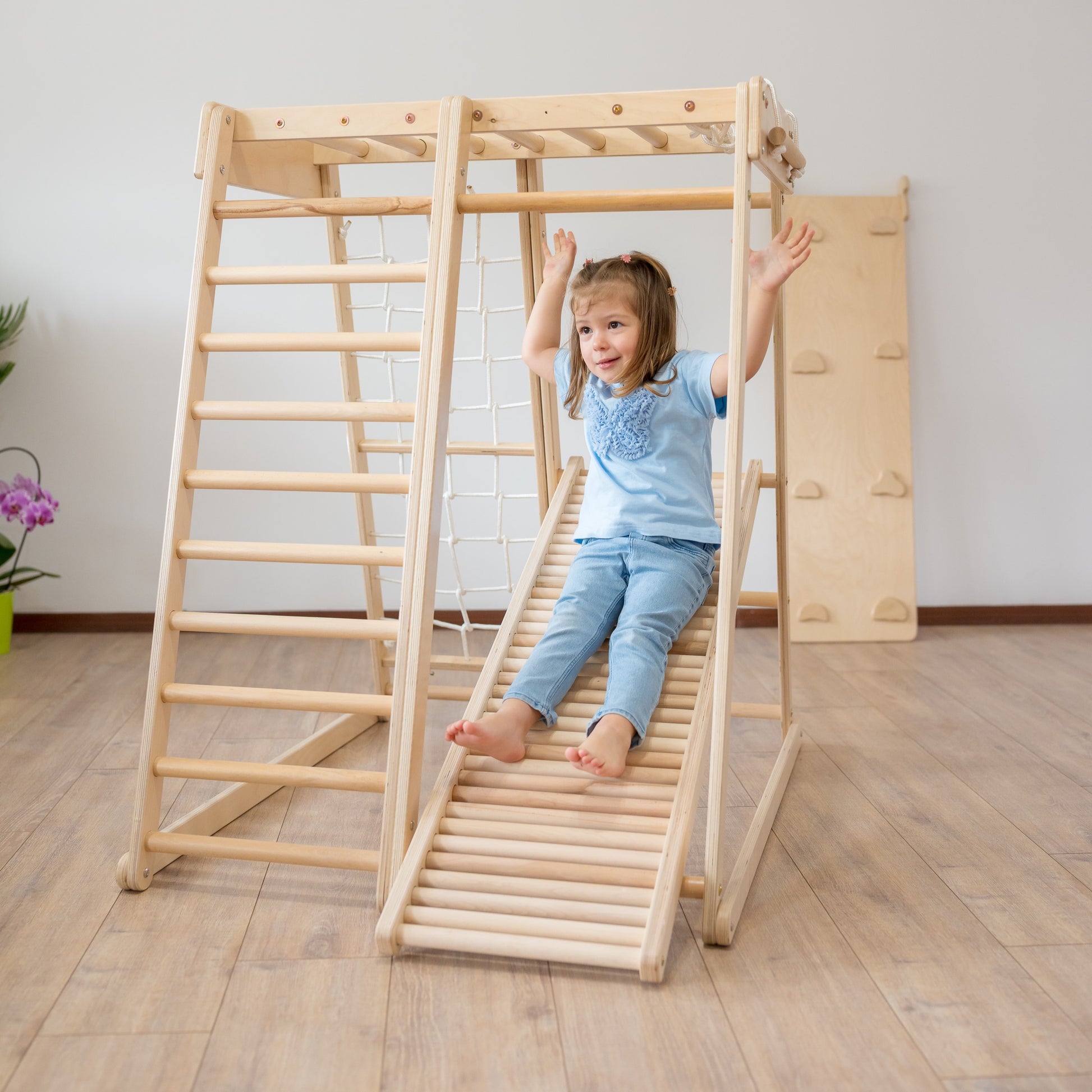 Klettergerüst aus Holz für Innen Jungle Gym