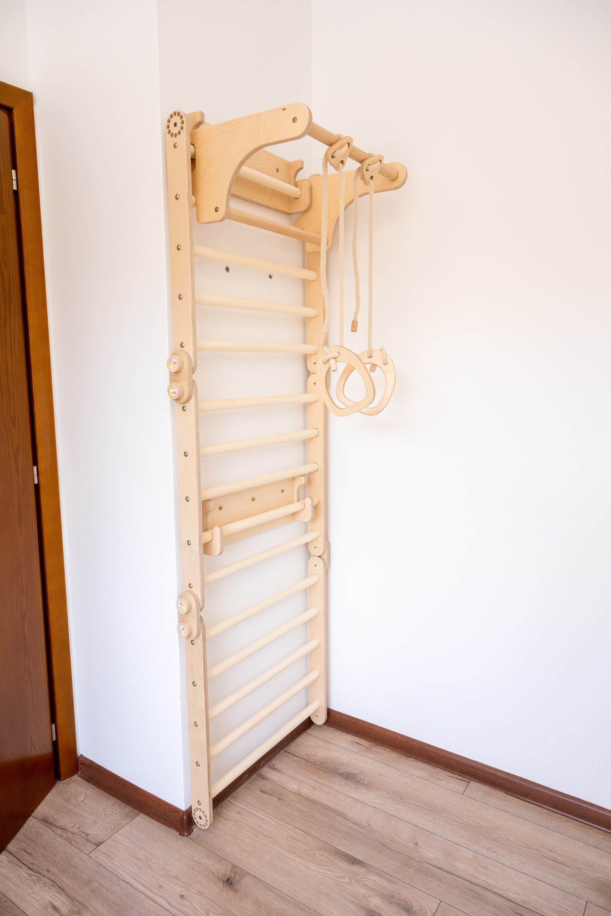 Kinder-Turnringe aus Holz für Sprossenwand